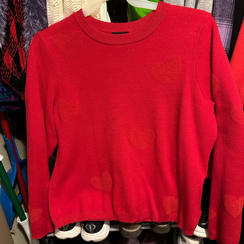 Nicole Miller Vibrant Red heart Sweater